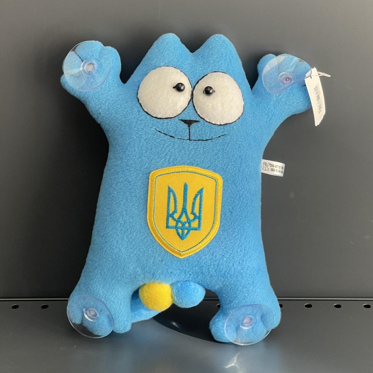 Іграшка подушка на присосках "Кіт Саймон. Герб", середня, ручної роботи, Мягкая игрушка "Котик"