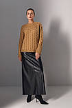 Светр жіночий вовна мохер коса прямий крій 48-52 бежевий, фото 7