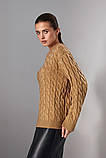 Светр жіночий вовна мохер коса прямий крій 48-52 бежевий, фото 8