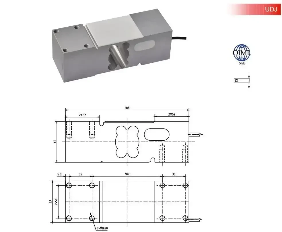 Тензодатчик Keli UDJ 30-1000 кг, фото 1
