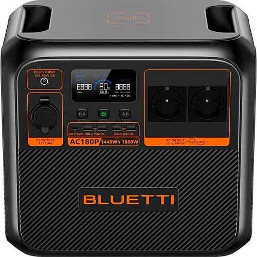 Зарядна станція Bluetti AC180P 1440Wh 1800W LiFePO4 — потужна портативна електростанція, аналог EcoFlow DELTA 2, фото 1