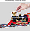 Інтерактивна іграшкова залізниця 190 предметів для розвитку дітей Поїзд із вагонами пара звук світло, фото 6