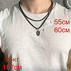 Чоловічий комплект шовковий шнурок та підвіс Архангел Михаїл срібло 925 проби, фото 7