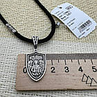 Чоловічий комплект шовковий шнурок та підвіс Архангел Михаїл срібло 925 проби, фото 5