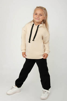 1608-39чер Дитячі теплі штани з начосом чорного кольору Тм АВЕКС розмір 98 см, фото 1