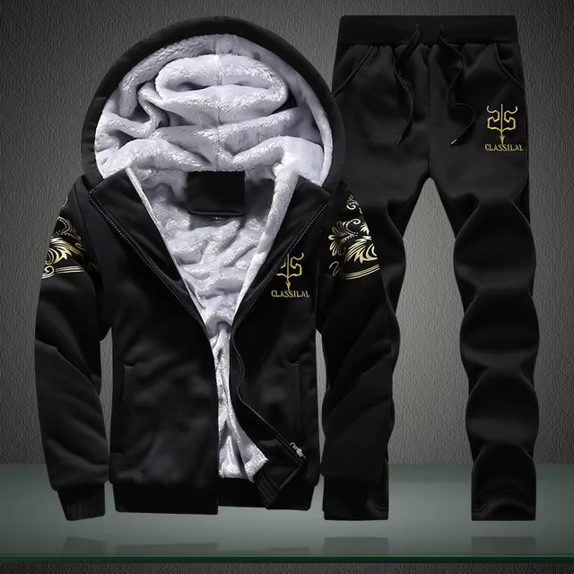 Спортивний костюм зимовий з капюшоном, тепла толстовка + штани Black Wolf, 3XL — 4XL