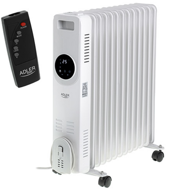 Світлодіодний масляний радіатор Adler AD 7826 з дистанційним керуванням (13 ребер), фото 1