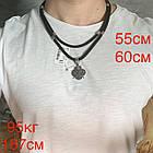 Срібний комплект кулон ЗСУ і плотний шовковий шнурок зі срібними вставками 925 проби, фото 5