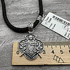 Срібний комплект кулон ЗСУ і плотний шовковий шнурок зі срібними вставками 925 проби, фото 7