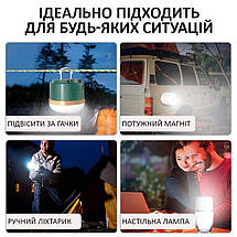 Ліхтар кемпінговий Camping Light M0 + Powerbank 3600 mAh / 5 режимів / магніт / гачок / IP65 / Type-C Black, фото 4