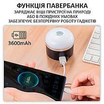 Ліхтар кемпінговий Camping Light M0 + Powerbank 3600 mAh / 5 режимів / магніт / гачок / IP65 / Type-C Black, фото 5