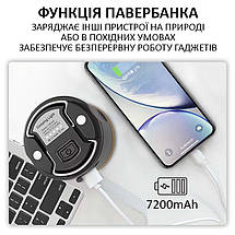 Ліхтар кемпінговий Camping Light M1 + Powerbank 7200 mAh / 5 режимів / магніт / гачок / IP65 / Type-C Black, фото 4