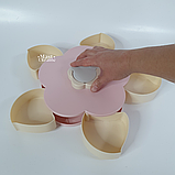 Складна цукерниця Candy Box Pattern Rotating на 5 відділень TV-367-Pink, фото 7