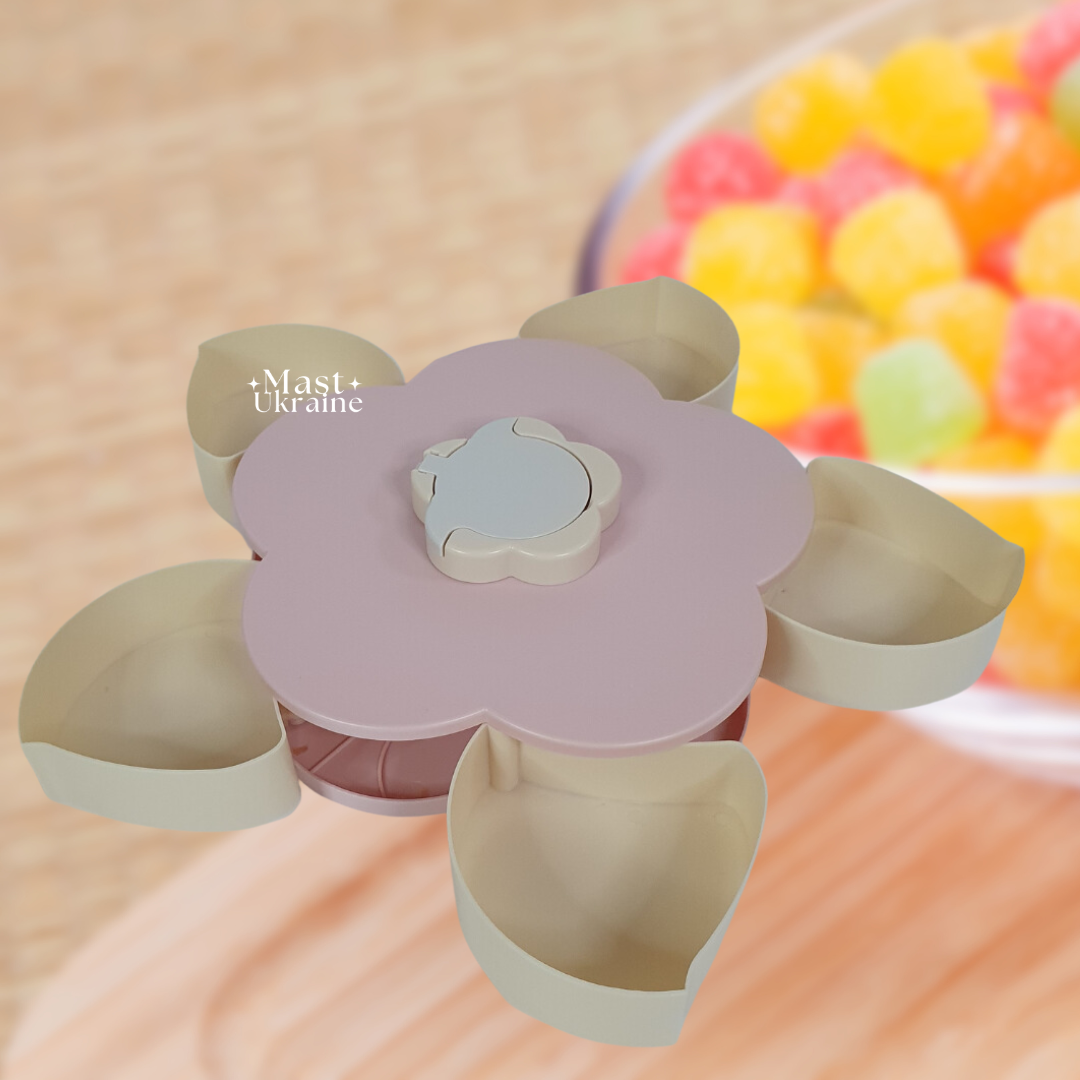 Складна цукерниця Candy Box Pattern Rotating на 5 відділень TV-367-Pink