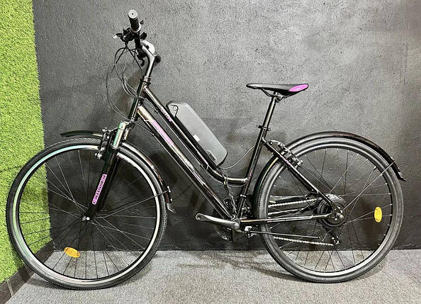 Електровелосипед E-City Life Lady 28" (18) li-ion 36V/500W/13Ah (Pass система) чорно-рожевий, фото 1