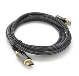 Кабель VEGGIEG HX-2 HDMI-HDMI 2K/4K, 2.0m, v2,0, OD-7.0mm, круглий, обплетення, Black, конектор Black-Gold,