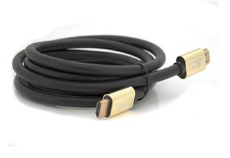 Кабель Merlion HDMI-HDMI 8K Ultra HD (7680x4320P), 1.8m, v2,1, круглий Black, конектор Blue, Blister-box