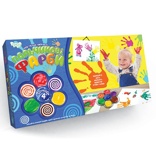 Пальчикові фарбі Danko Toys "Моя перша творчість" мал. укр. арт. РК-02-02, фото 1