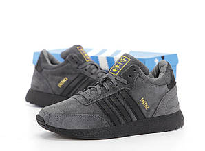 Чоловічі зимові кросівки Adidas Iniki Grey Winter Fur (сірі) короткі спортивні з хутром Y14506 топ