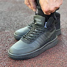 Чоловічі термобілизни Adidas Black Winter Termo (чорні) високі утеплені кроси art0711 топ