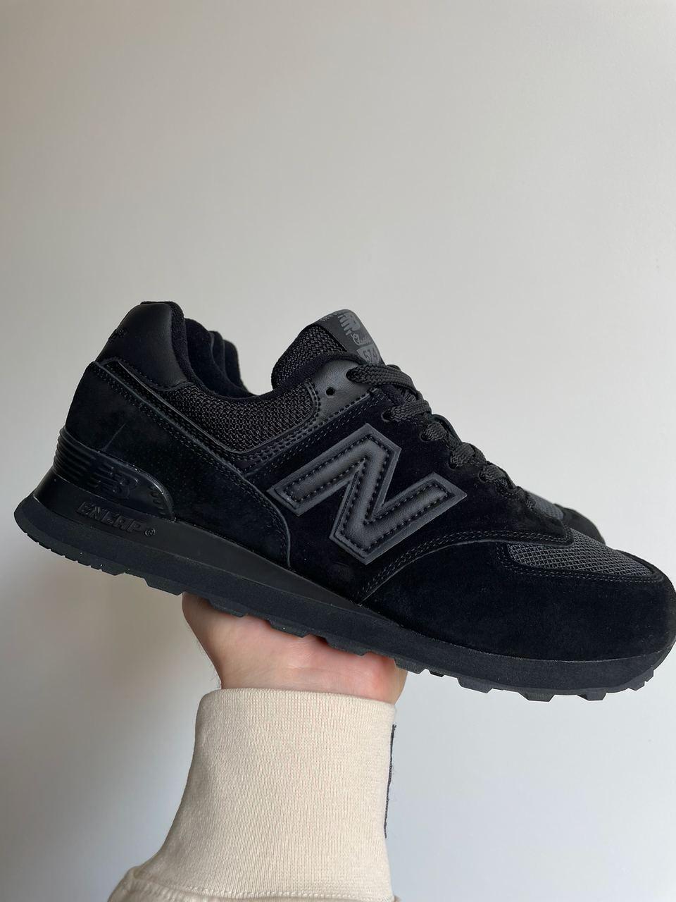 Жіночі спортивні кросівки New Balance 574 Black (чорні) повсякденні стильні кроси 0642v Нью Беленс vkross