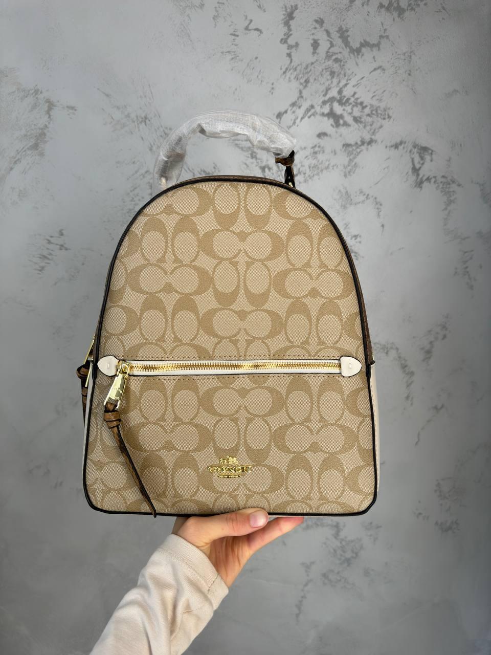 Жіночий рюкзак Coach (бежевий) гарний модний рюкзак PR0071 vkross