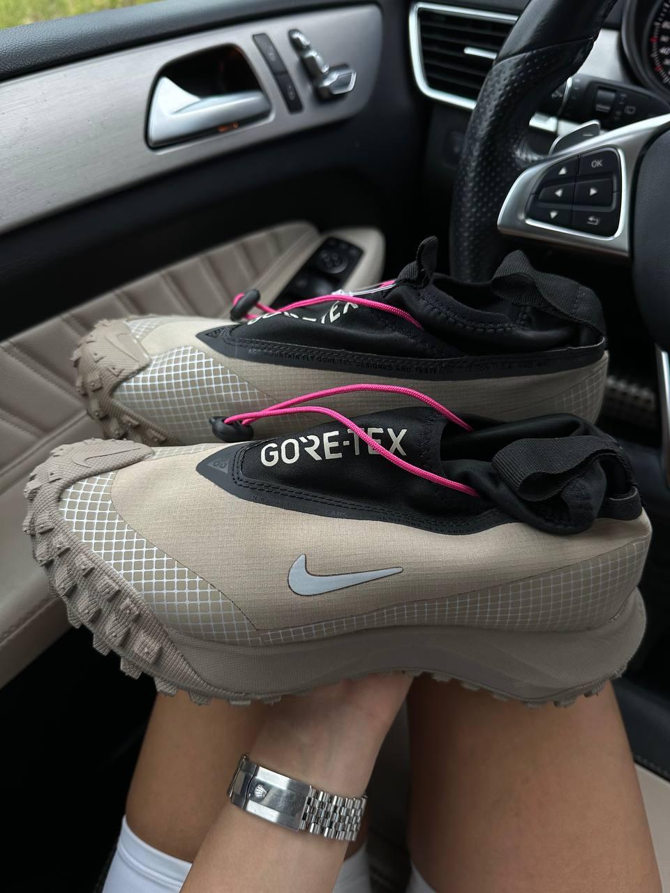 Чоловічі спортивні кроси Nike ACG Mounth Fly Gore-Tex Beige Black (бежеві з чорним) повсякденні NK105 Найк vkross