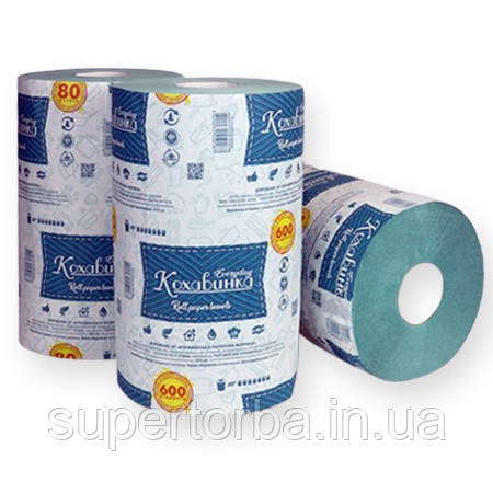 Рушник паперові Кохавинка кольорова Ø 135мм ширина 215 мм 600 аркушів/уп., фото 1