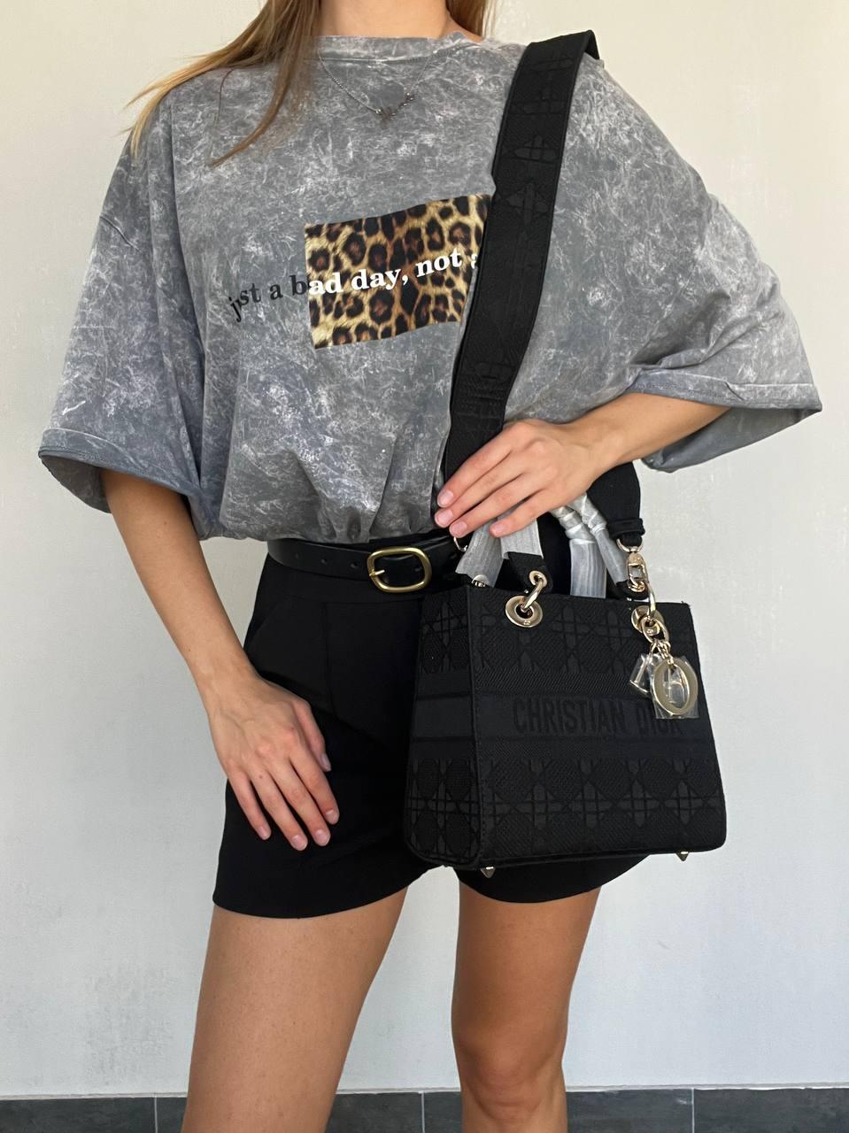 Жіноча сумка Dior (чорна) красива зручна стильна сумочка на широкому ремені PR0054 vkross, фото 1