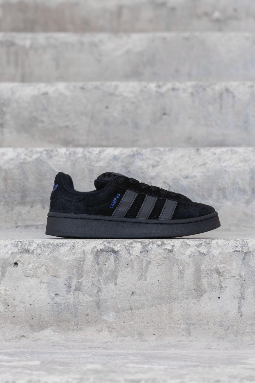 Чоловічі кросівки Adidas Campus Black (чорні) спортивні повсякденні кроси art1306 Адіас vkross