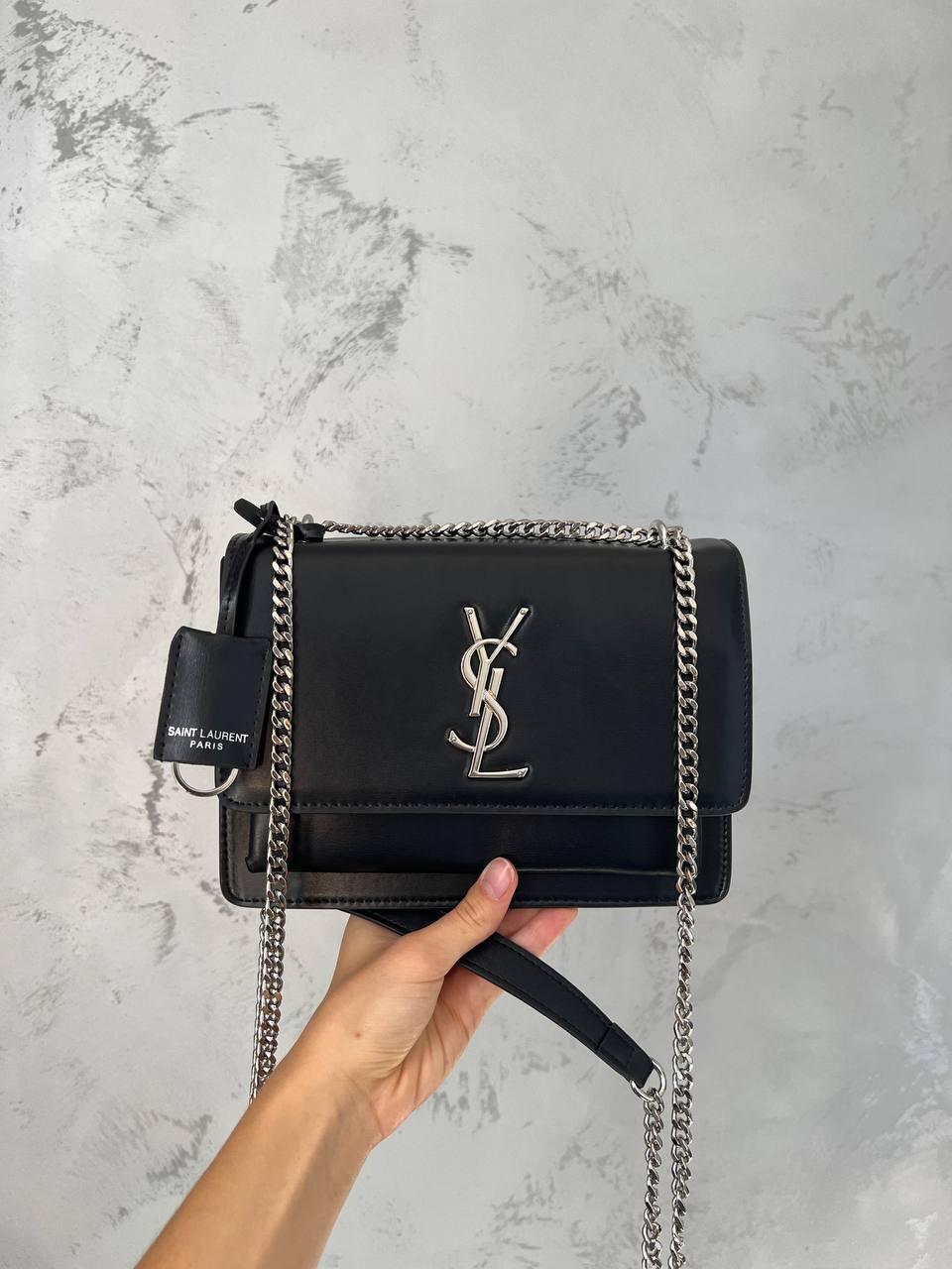 Жіноча сумка Yves Saint Laurent (чорна) стильна маленька містка сумочка PR0052 vkross