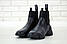 Жіночі зимові черевики Dior Black Winter (чорні монохром) високі чоботи еластичний обтислий верх Y11981 vkross, фото 2