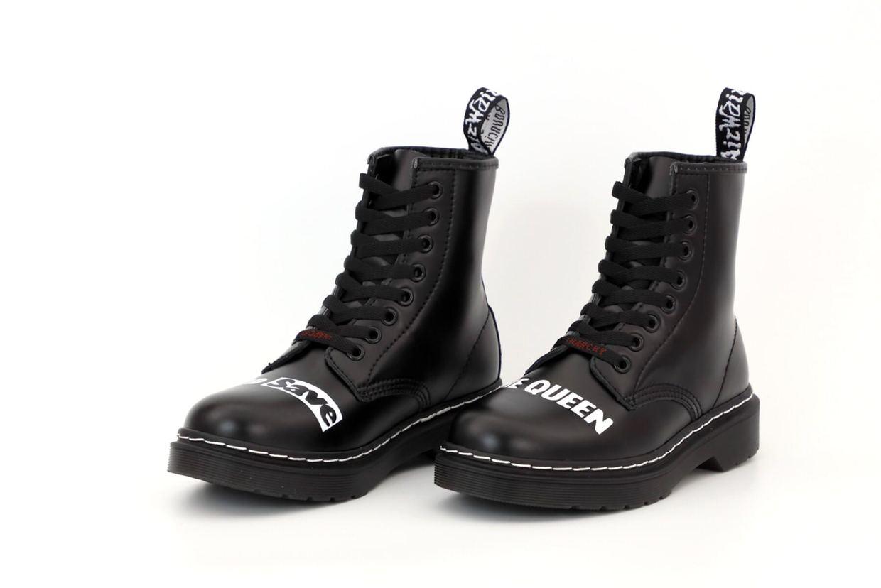Жіночі зимові черевики Dr. Martens 1460 Sex Pistols Black Rolled Smooth (чорні) з написом хутро artALL04833 vkross, фото 1