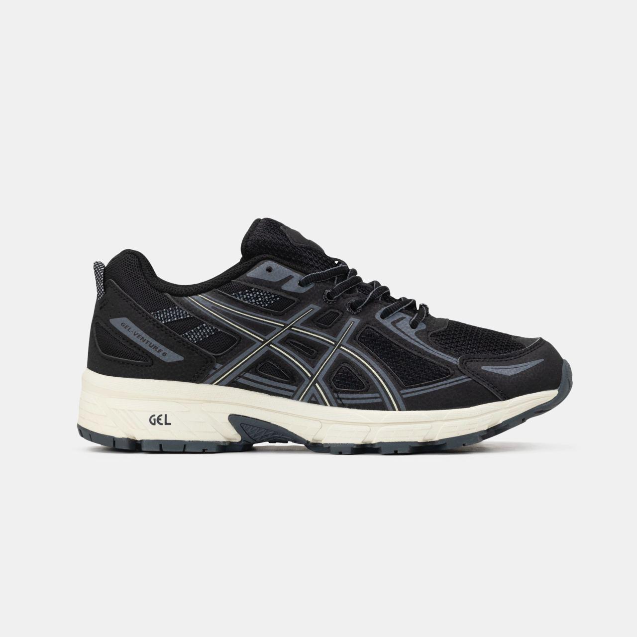 Чоловічі спортивні кросівки Asics GEL-VENTURE 6 Black Grey Beige (сірі з бежевим) демі кроси art1302 Асикс vkross
