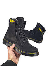 Чоловічі зимові черевики Dr. Martens Boots Fur Black (чорні) високі стильні чоботи на шнурівці хутро art7351-4 топ