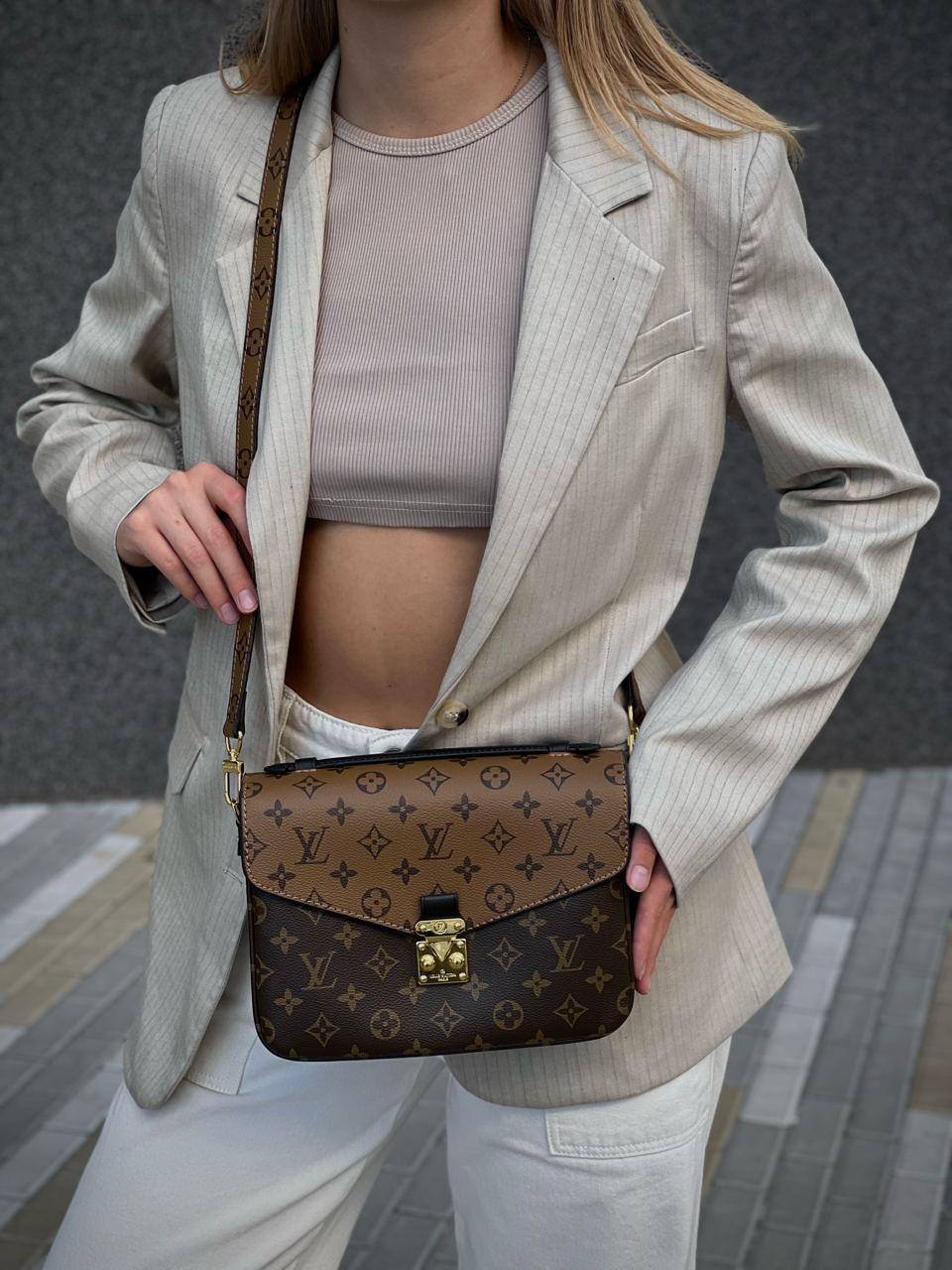 Жіноча сумка Louis Vuitton Pochette Metis (коричнева) розкішна стильна сумка PR0039 vkross, фото 1