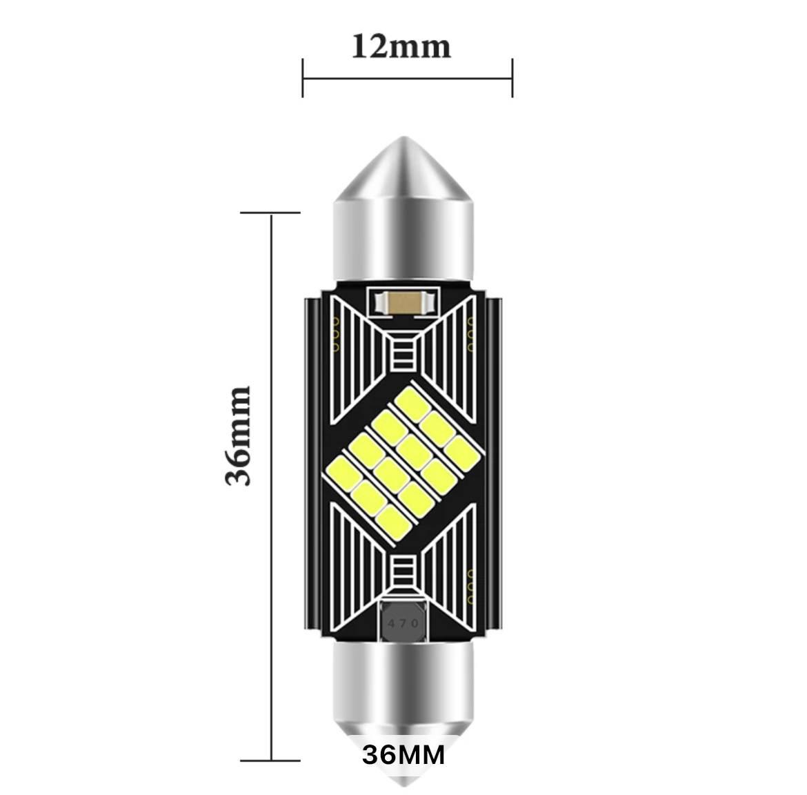 Led лампа C5W 36мм 12-24v 3w для підсвічування номерів/салону/багажника, фото 1
