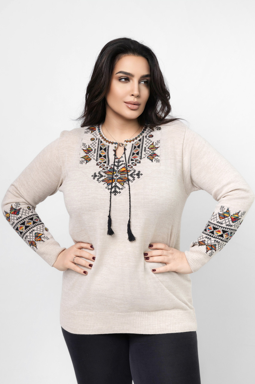 Джемпер вишиванка жіноча сніжинка універсальний (54-62рр), фото 1