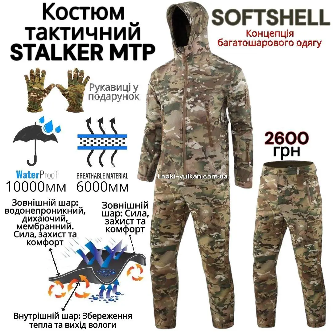 Костюм військовий мультикам Soft Shell (осінь, зима, весна)