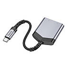 Адаптер перехідник Hoco LS40 аудіоконвертер 2 Type-C to Type-C metal gray, фото 5