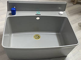 Умивальник Pyramis настінний поліпропіленовий сірий 420 мм х 550 мм х 300 мм.