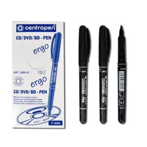 Маркер для CD/DVD "Centropen" 4606 ergoline 1мм чорний, шт