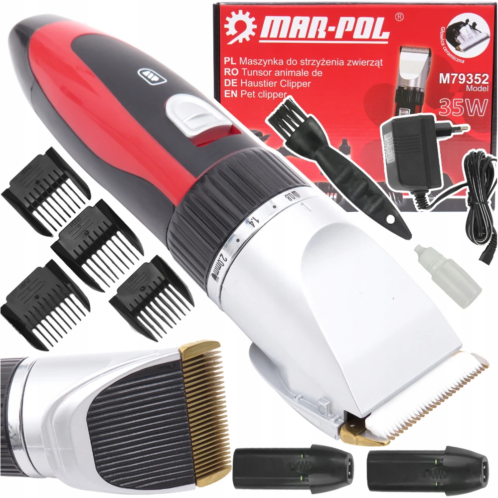 Акумуляторна машинка для стрижки тварин Mar-Pol M79352A 2 акумулятори та аксесуари, фото 1