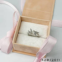 Срібна каблучка з фіанітами, Розмір 16,5, Вага: 2.2 г