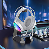 TU Навушники накладні Borofone BO108 ігрові з мікрофоном і LED-підсвіткою Jack 3.5 white, фото 2