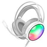 TU Навушники накладні Borofone BO108 ігрові з мікрофоном і LED-підсвіткою Jack 3.5 white, фото 3