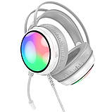TU Навушники накладні Borofone BO108 ігрові з мікрофоном і LED-підсвіткою Jack 3.5 white, фото 4