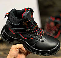 Захисні черевики чоловічі, спецвзуття ударостійке шкіряне метал носок, взуття робоча польша