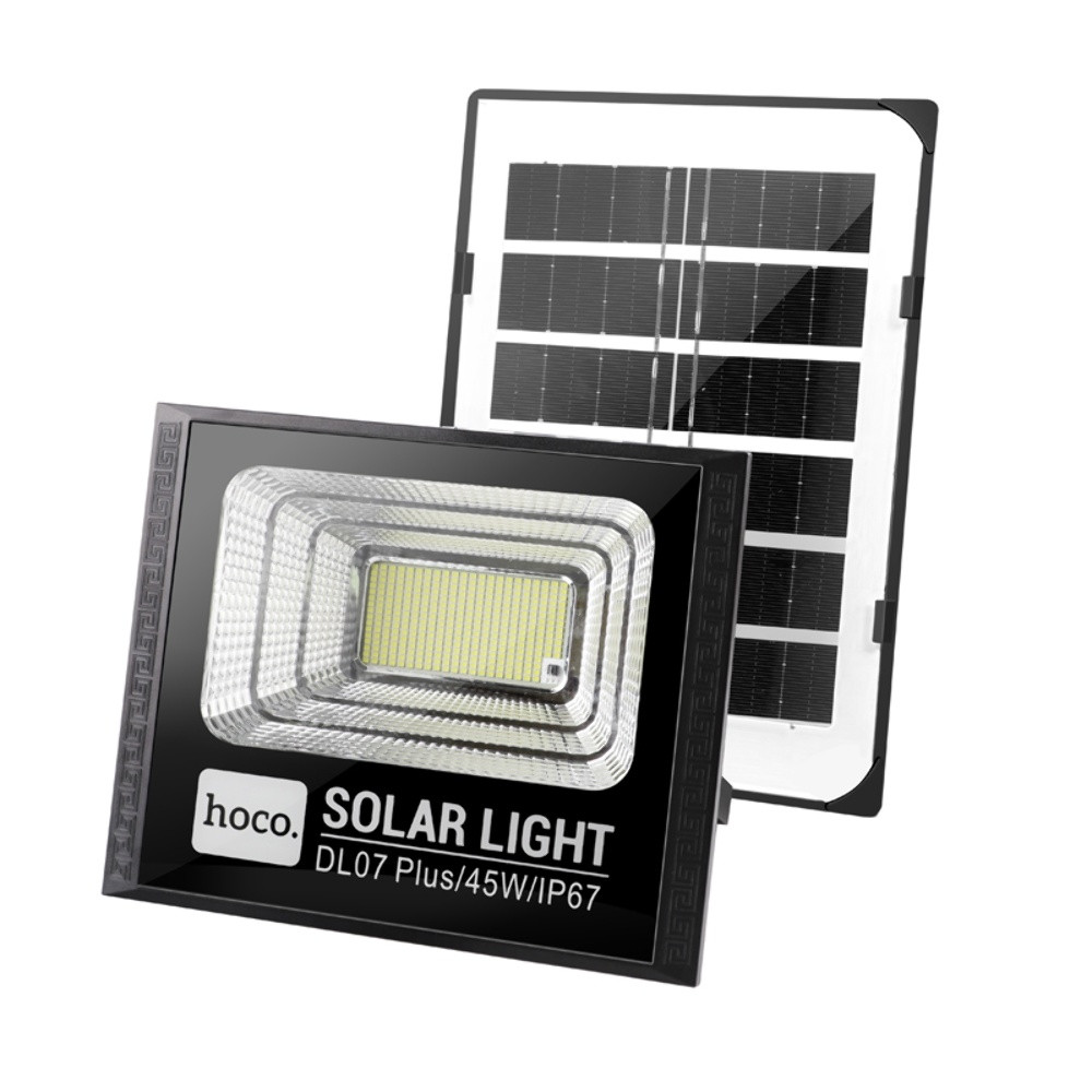 Вуличний садовий світильник Hoco DL07 Plus на сонячній енергії 45 W black, фото 1