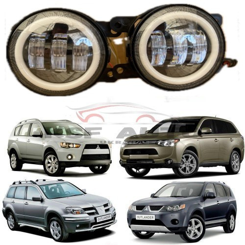 Протитуманні світлодіодні фари Mitsubishi Outlander 2 Ангельські очі
